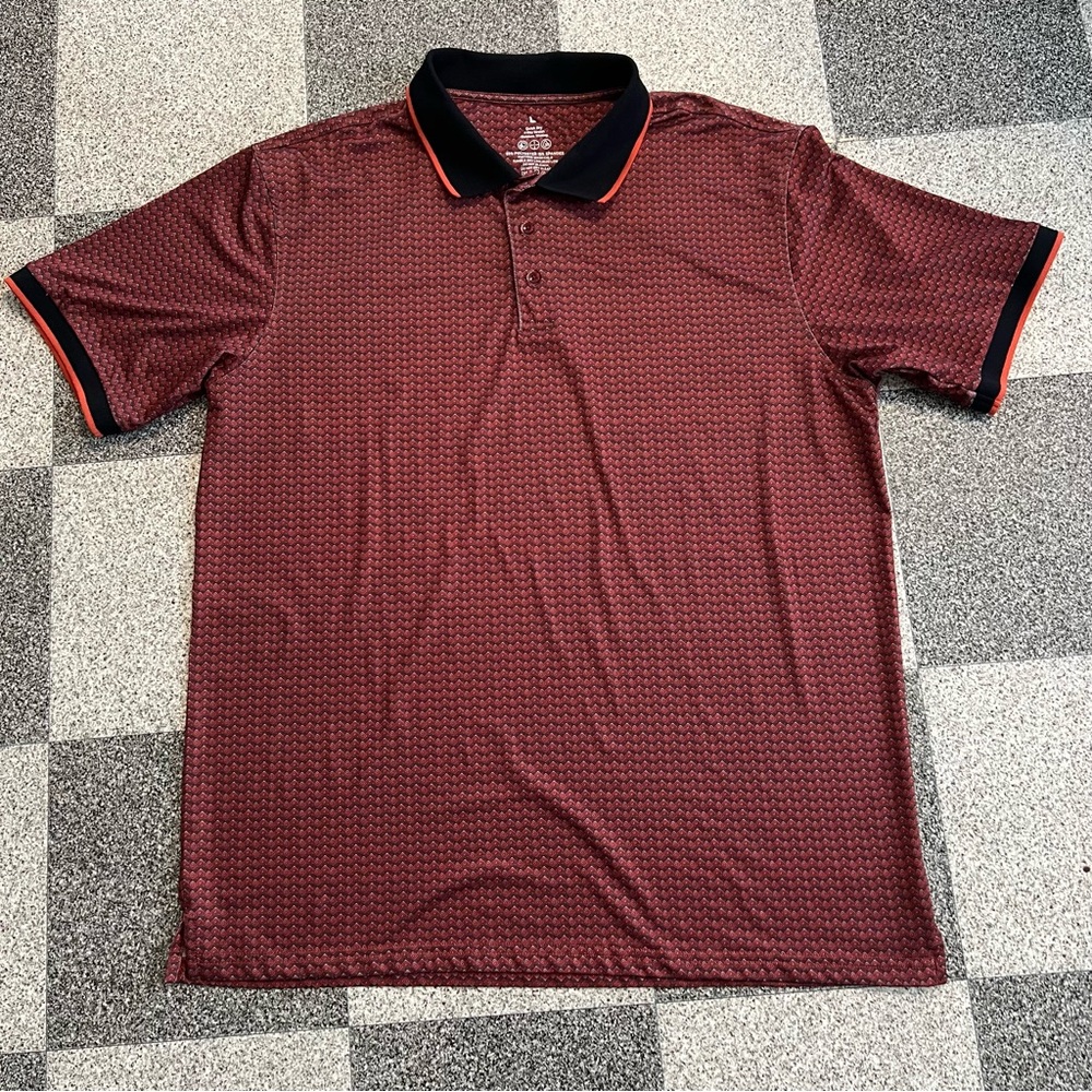 Men's Burgundy Polo Shirt- Size L - Picture 2 of 7
